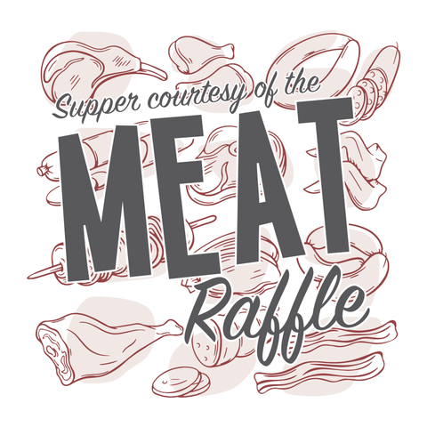 Minnesota Meat Raffle 3"x3" mylar laminated refrigerator magnet.