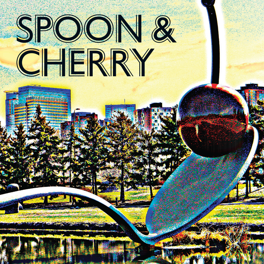 Minnesota Minneapolis Spoon & Cherry3"x3" mylar laminated refrigerator magnet.