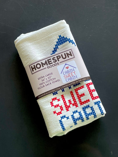 Flour Sack Towel - Cabin Sweet Cabin