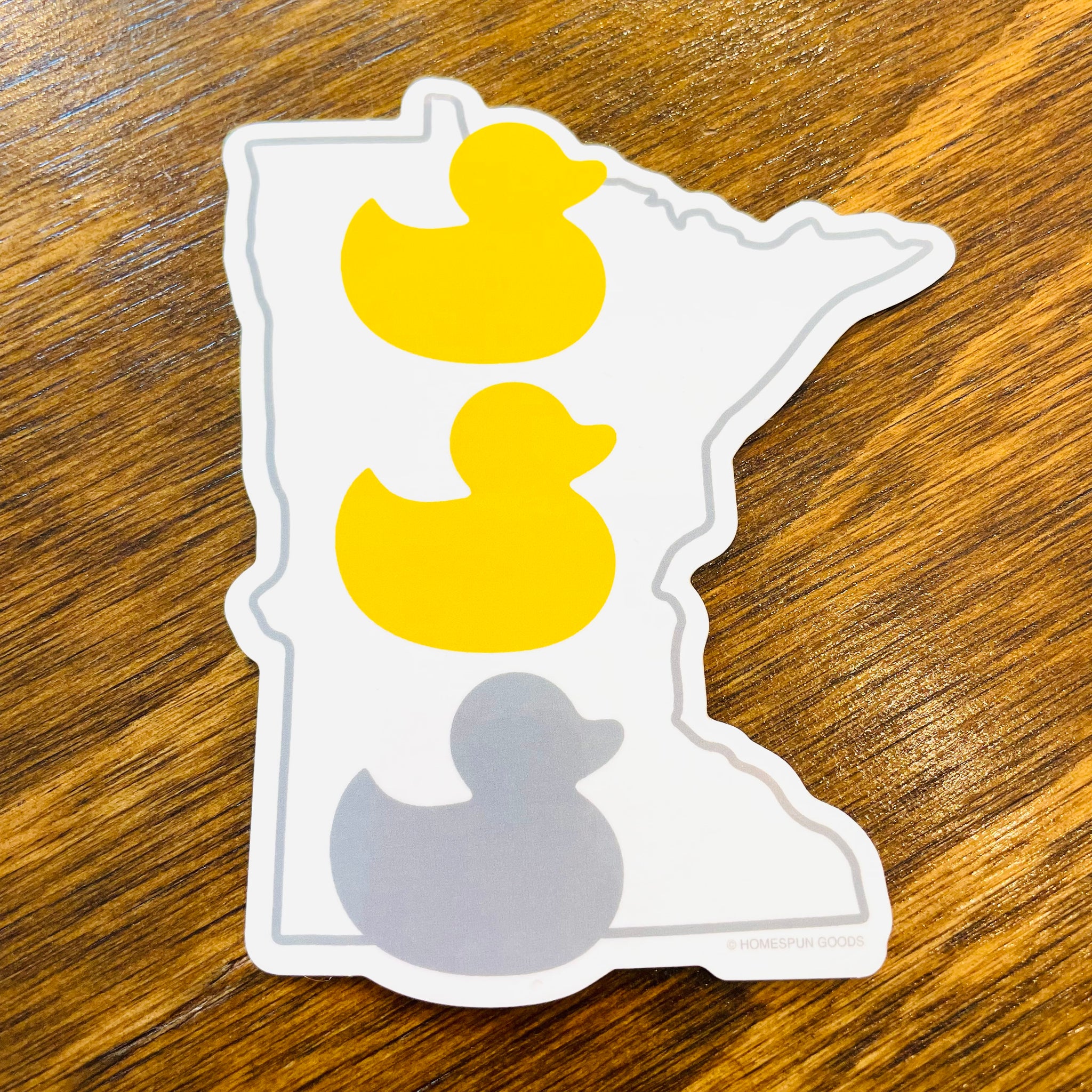 Minnesota Gray Duck 3"x3.67" glossy diecut sticker.