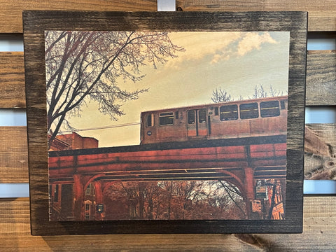 8x10 Double Mount Wall Art - Chicago El Train