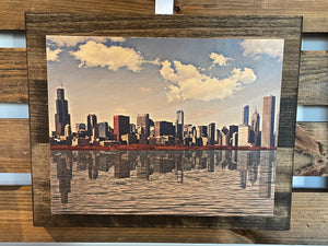 8x10 Double Mount Wall Art - Chicago Skyline from Lake