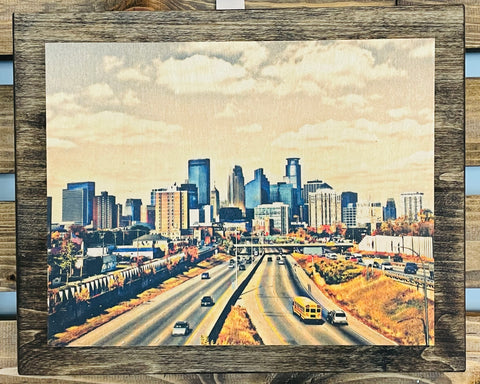 8x10 Double Mount Wall Art - Minneapolis Skyline