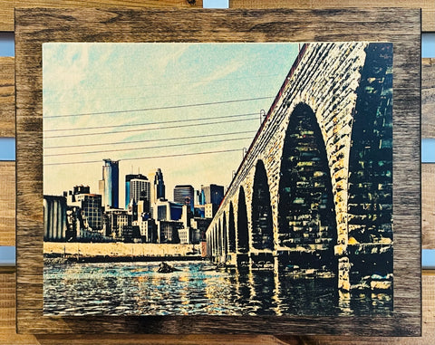 8x10 Double Mount Wall Art - Stone Arch Bridge